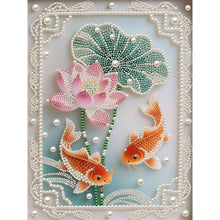 Load image into Gallery viewer, DIY Pearl Painting Kit 30x40CM Pond Fish Framed Handmade Pearl Material Art Set Room Wall Decoration