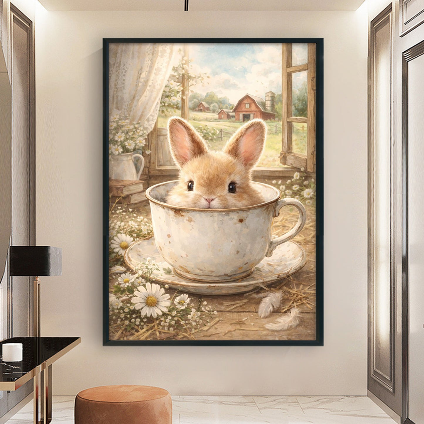 Rabbit - Full 11CT Stamped Cross Stitch 40x60CM - Huacan