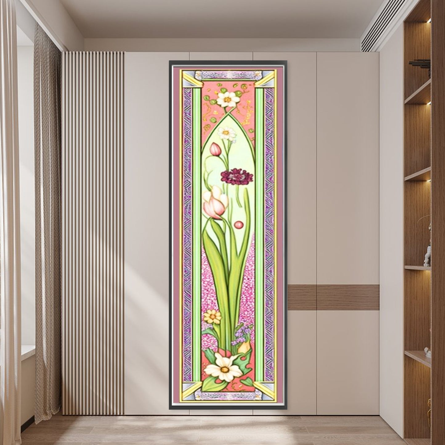 Flower - Full 11CT Stamped Cross Stitch 30x90CM - Yishu