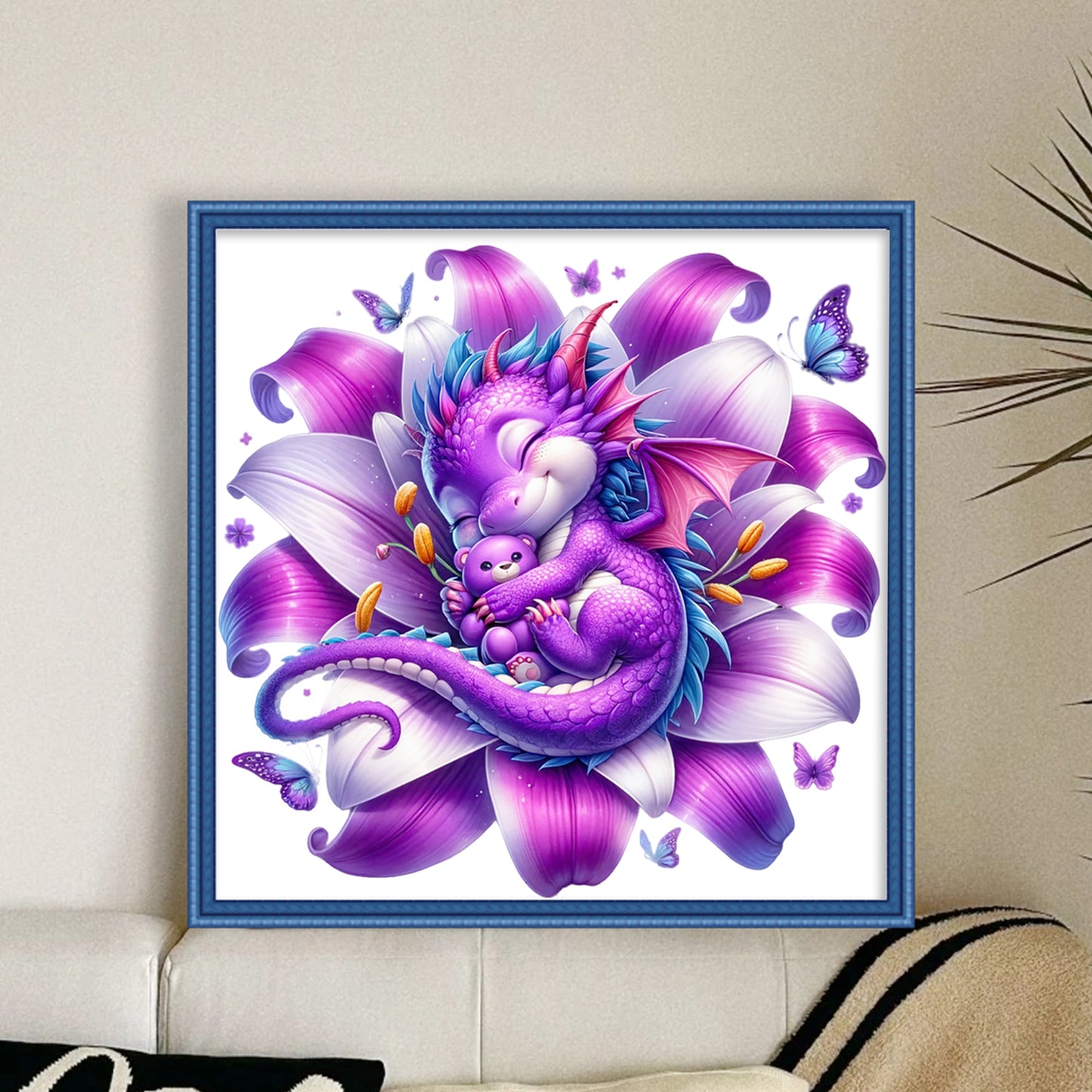Sleeping Dragon - Full 11CT Stamped Cross Stitch 50x50CM - Yishu