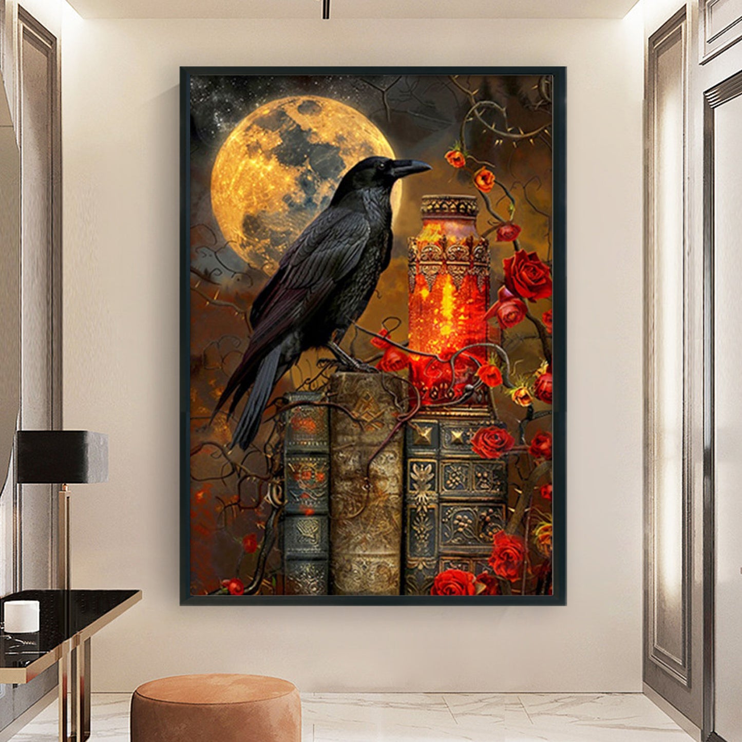 Crow - Full 11CT Stamped Cross Stitch 40x60CM - Huacan