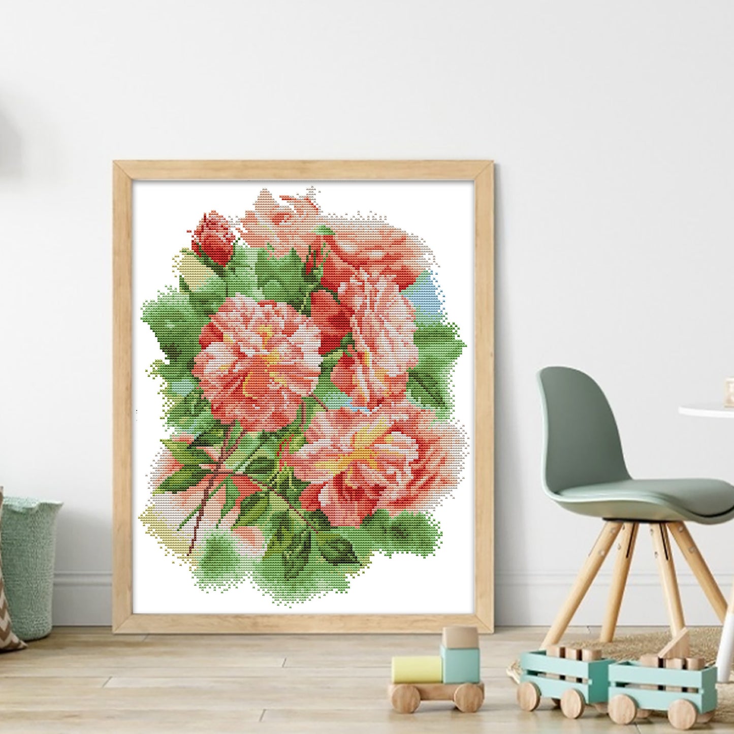 Blooming Rose - Partial 14CT Stamped Cross Stitch 33x40CM - Joy Sunday