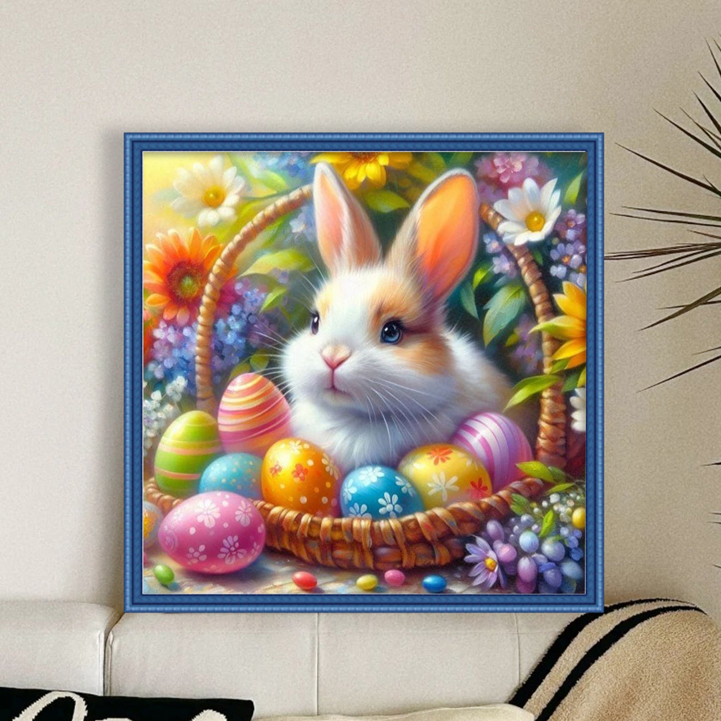 Easter Egg Rabbit - Full 11CT Stamped Cross Stitch 40x40CM - Yishu
