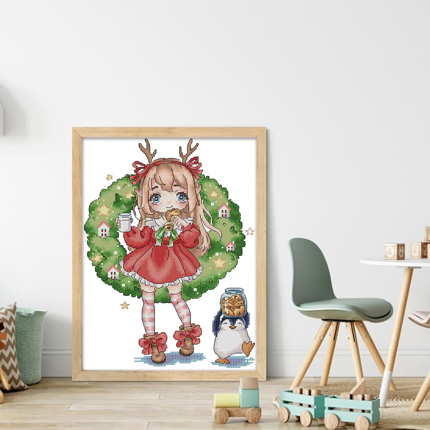 Doll'S Cookies - Partial 14CT Stamped Cross Stitch 27x36CM - Joy Sunday Backstitch+Half Cross Stitch