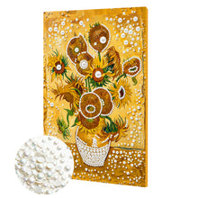Load image into Gallery viewer, DIY Pearl Painting Kit 20x30CM Sunflower Framed Handmade Pearl Material Art Set Room Wall Decoration