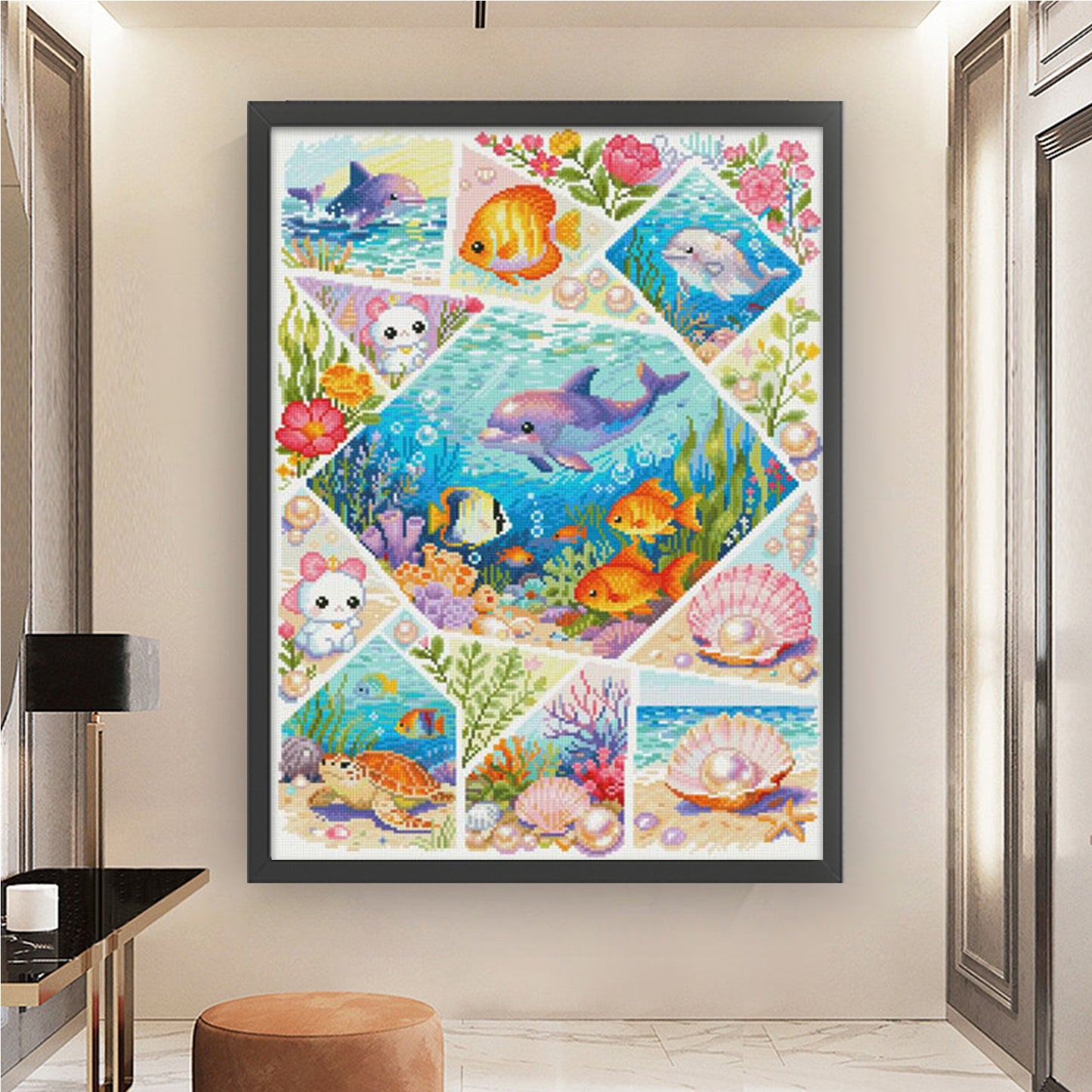 Dreamy Underwater World - Full 11CT Stamped Cross Stitch 50x67CM - Mona Lisa