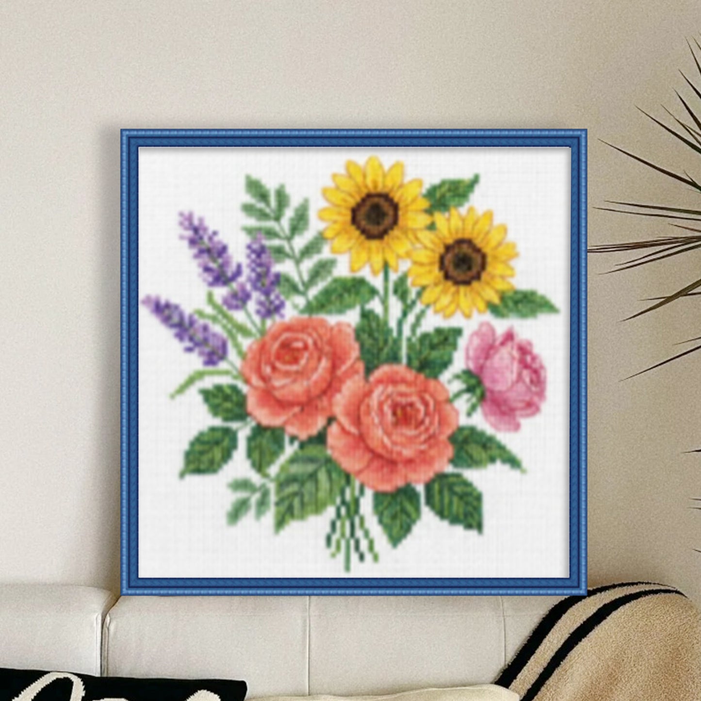 Flower - Full 18CT Stamped Cross Stitch 20x20CM - Huacan