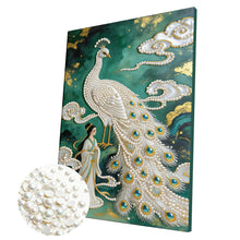 Load image into Gallery viewer, DIY Pearl Painting Kit 30x40CM Peacock Framed Handmade Pearl Material Art Set Room Wall Decoration