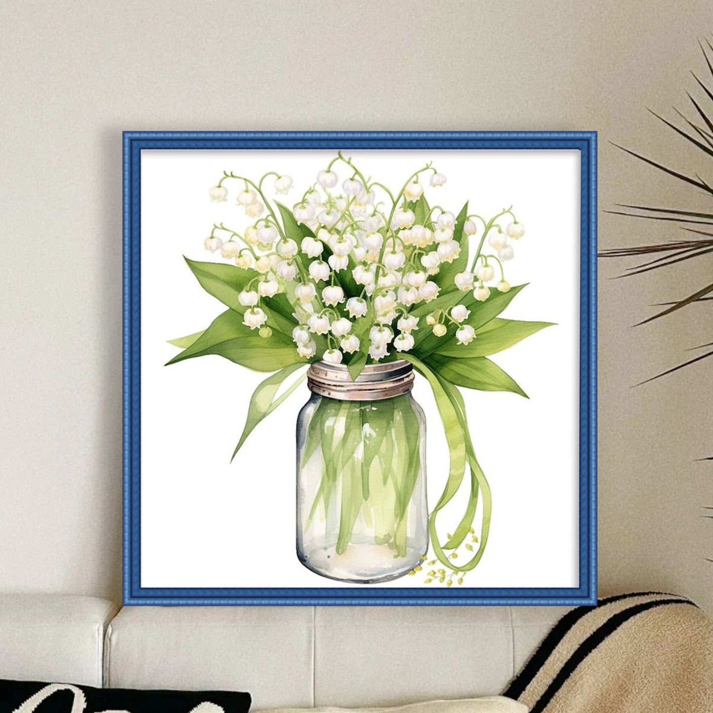 Lily Of The Valley - Full 18CT Stamped Cross Stitch 25x25CM - Huacan