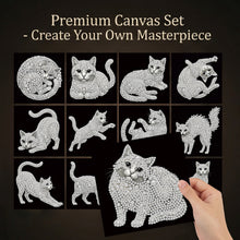 Load image into Gallery viewer, 12pcs/set Pearl Diamond Painting 15x15CM Cat Unframed Handmade Pearl Material Art Set Room Wall Decoration