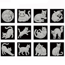 Load image into Gallery viewer, 12pcs/set Pearl Diamond Painting 15x15CM Cat Unframed Handmade Pearl Material Art Set Room Wall Decoration