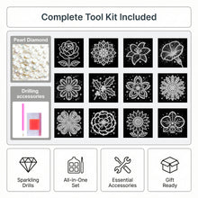 Load image into Gallery viewer, 12pcs/set Pearl Diamond Painting 15x15CM Flower Unframed Handmade Pearl Material Art Set Room Wall Decoration