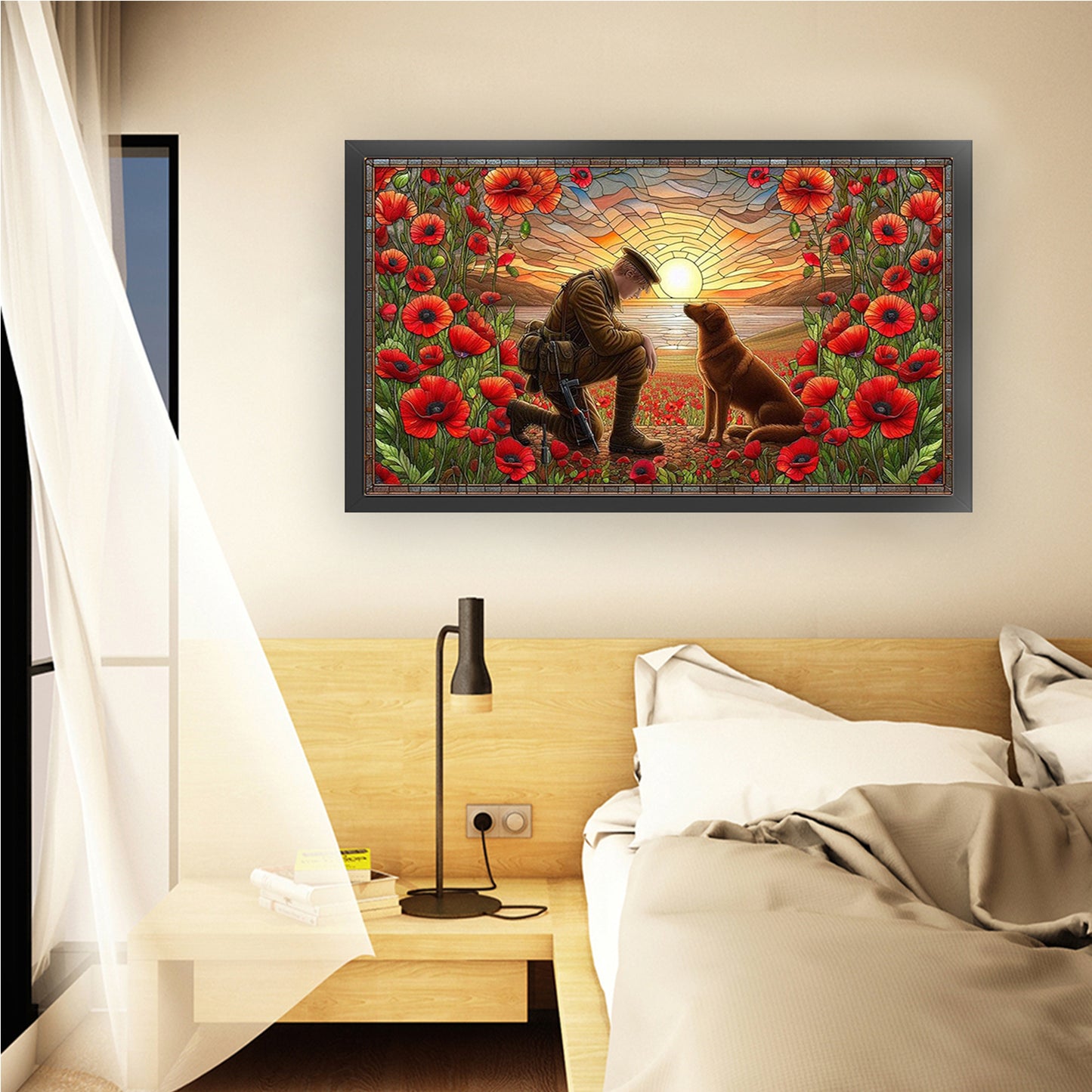 Poppies And Soldiers - Full 11CT Stamped Cross Stitch 40x70CM - Huacan