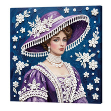 Load image into Gallery viewer, DIY Pearl Painting Kit 25x25CM Lady Framed Handmade Pearl Material Art Set Room Wall Decoration