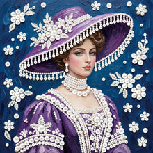 Load image into Gallery viewer, DIY Pearl Painting Kit 25x25CM Lady Framed Handmade Pearl Material Art Set Room Wall Decoration