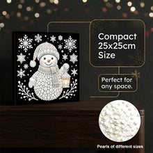 Load image into Gallery viewer, DIY Pearl Painting Kit 25x25CM Snowman Framed Handmade Pearl Material Art Set Room Wall Decoration