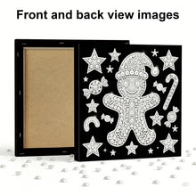 Load image into Gallery viewer, DIY Pearl Painting Kit 25x25CM Gingerbread Man Framed Handmade Pearl Material Art Set Room Wall Decoration