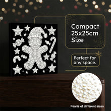 Load image into Gallery viewer, DIY Pearl Painting Kit 25x25CM Gingerbread Man Framed Handmade Pearl Material Art Set Room Wall Decoration