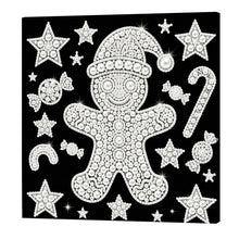 Load image into Gallery viewer, DIY Pearl Painting Kit 25x25CM Gingerbread Man Framed Handmade Pearl Material Art Set Room Wall Decoration