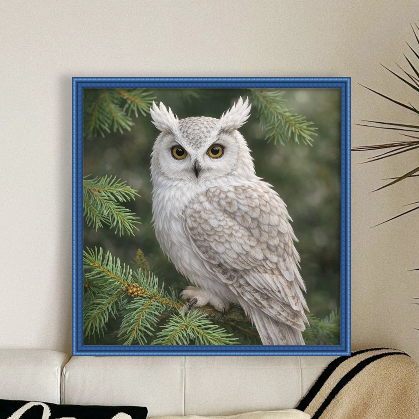 Owl - Full 11CT Stamped Cross Stitch 40x40CM - Yishu