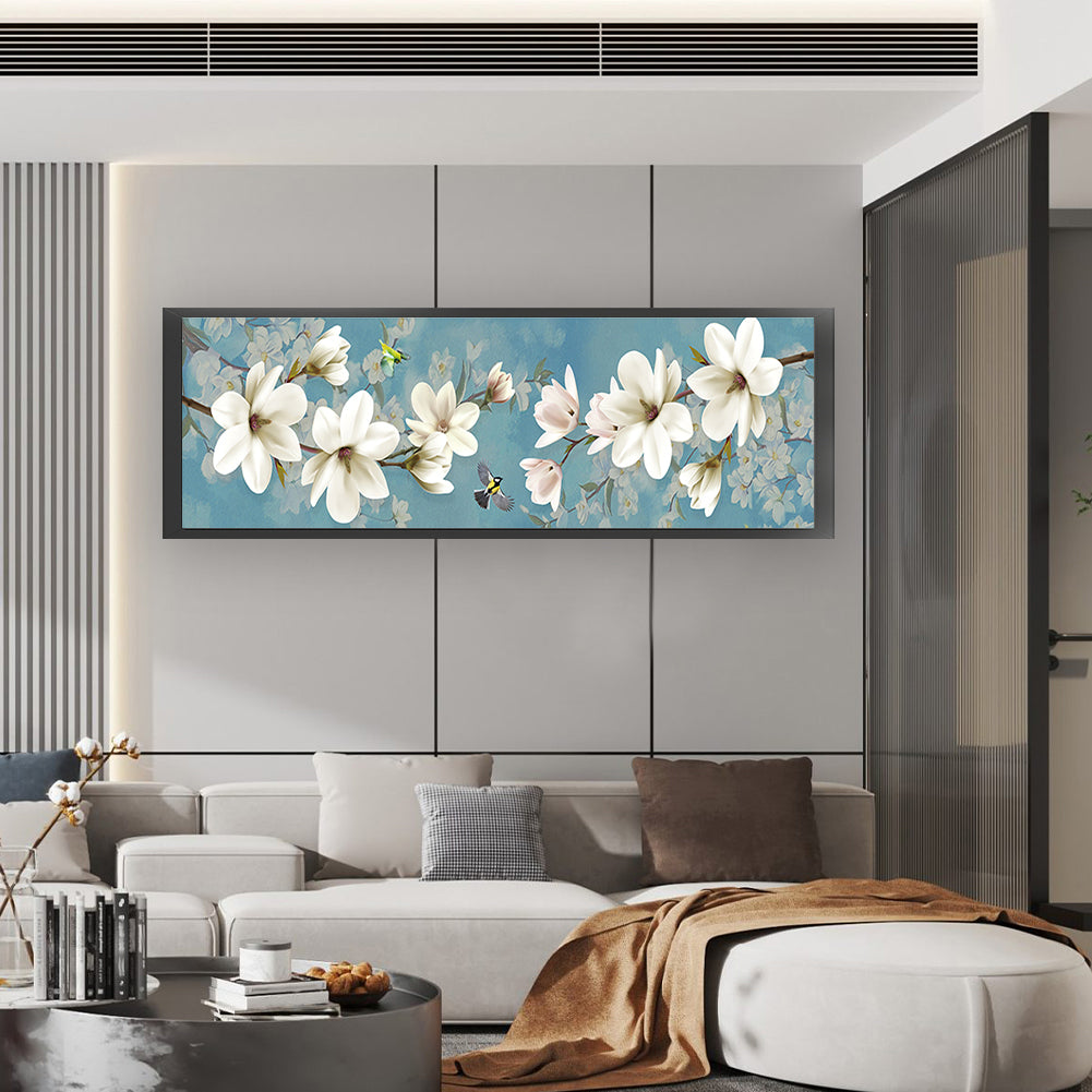 Magnolia And Birds - Full 11CT Stamped Cross Stitch 120x39CM - Mona Lisa