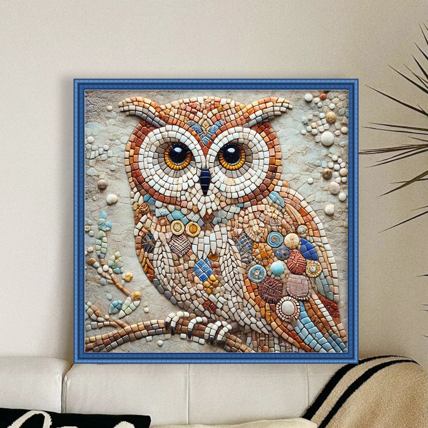 Owl - Full 11CT Stamped Cross Stitch 40x40CM - Yishu