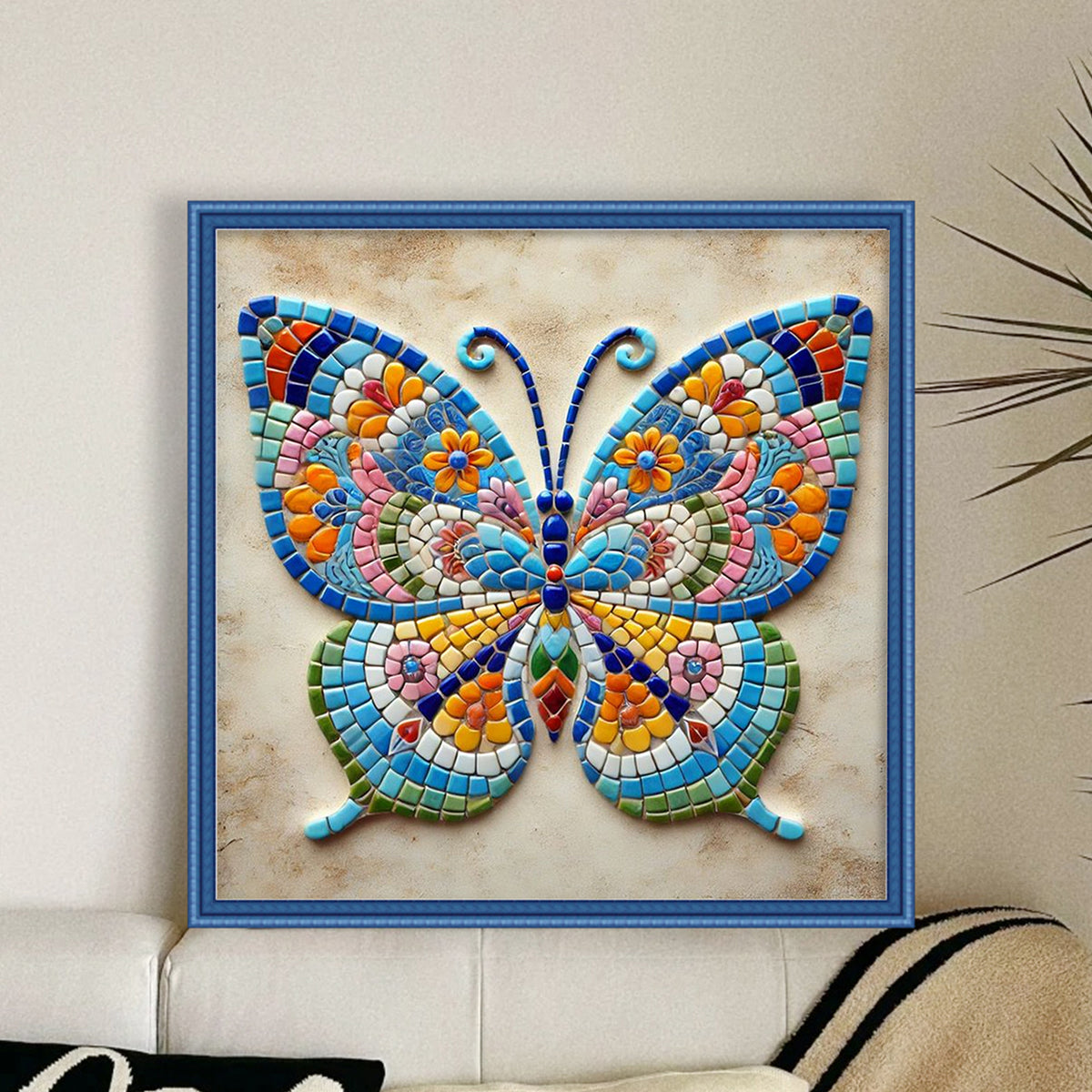 Butterfly - Full 11CT Stamped Cross Stitch 40x40CM - Yishu
