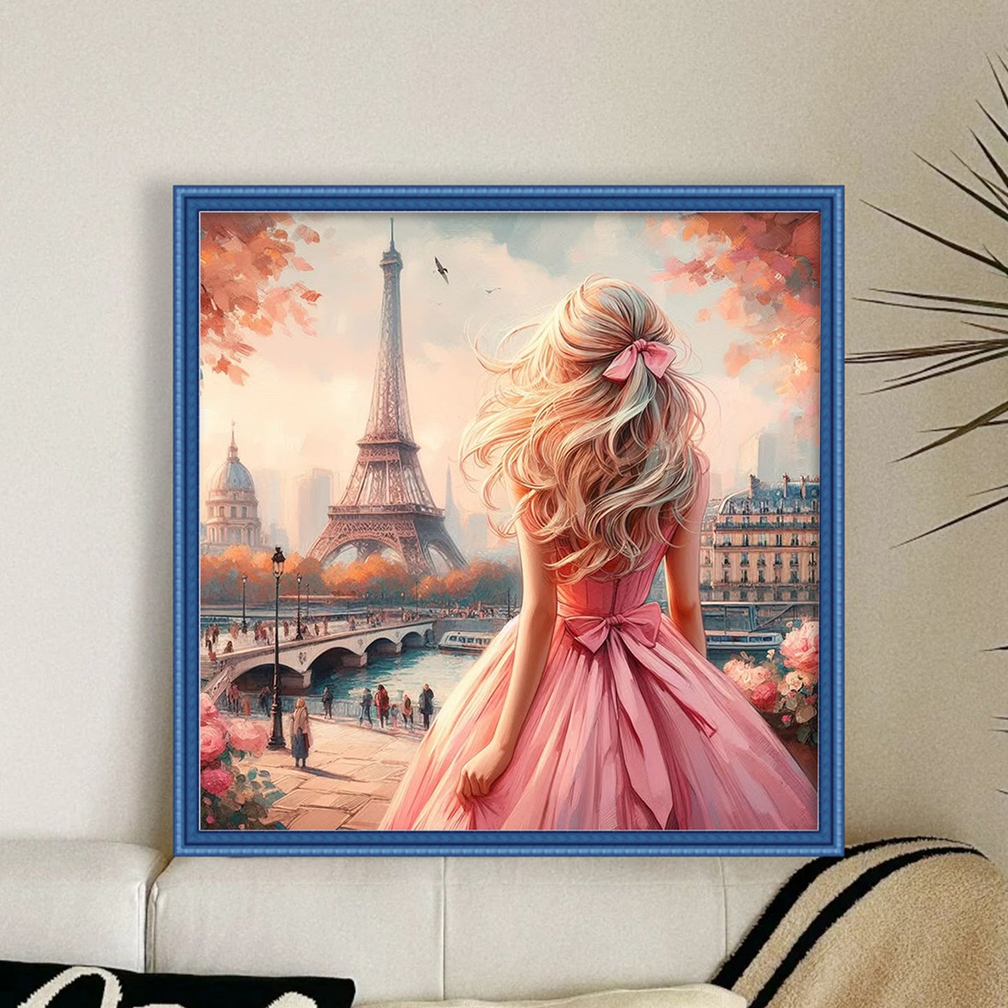 Paris Dream - Full 11CT Stamped Cross Stitch 45x45CM - Yishu