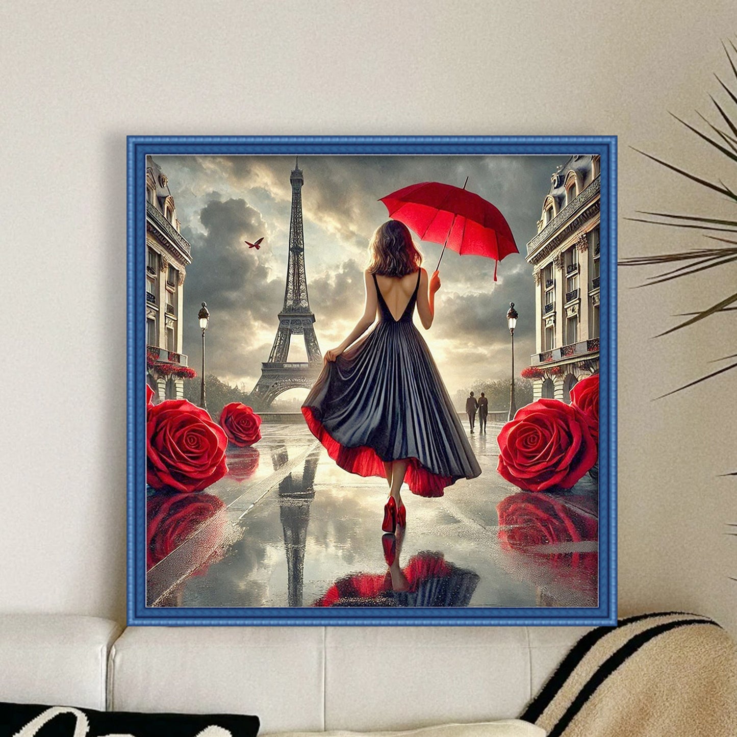 Paris Rose - Full 11CT Stamped Cross Stitch 45x45CM - Yishu