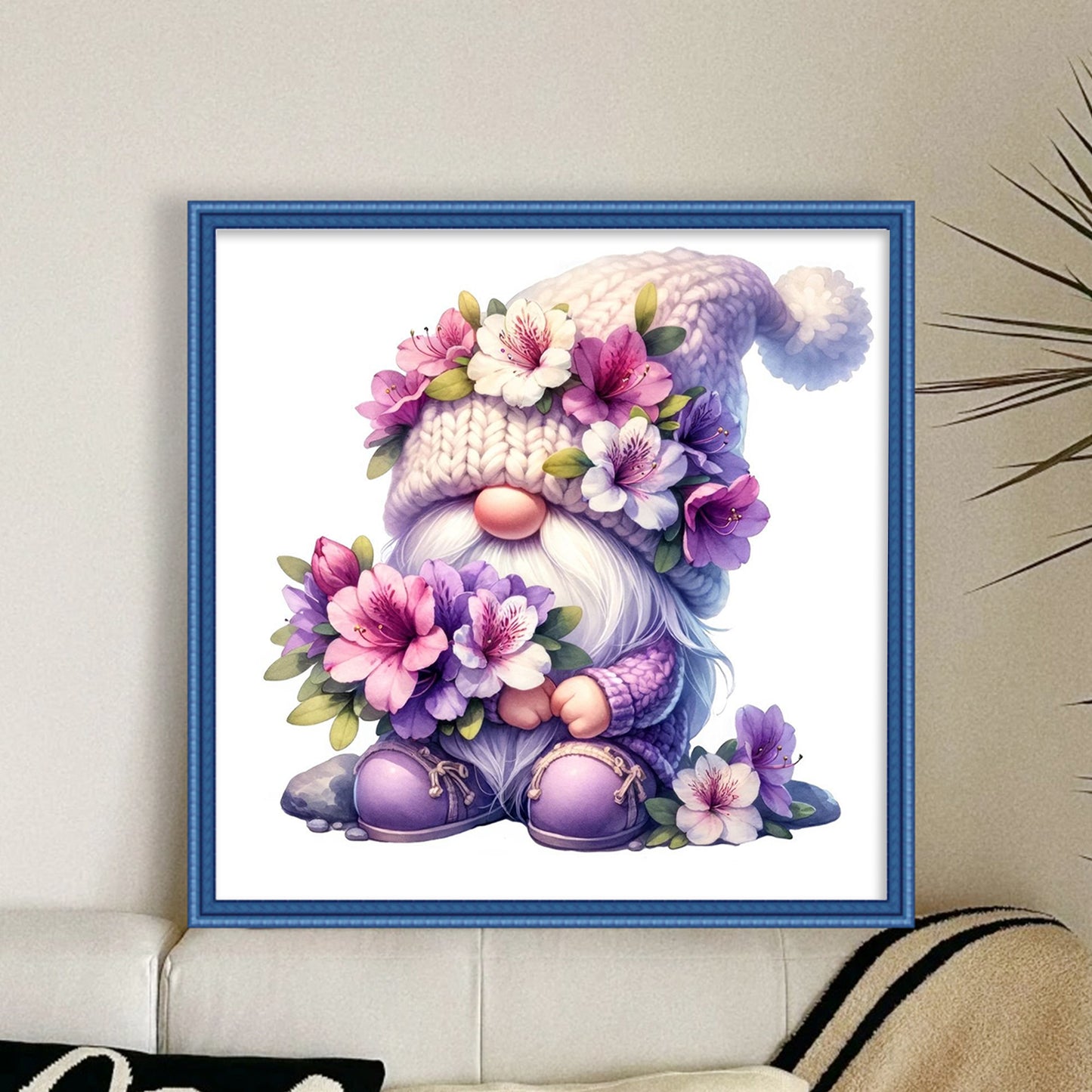 Azalea Gnome - Full 11CT Stamped Cross Stitch 40x40CM - Yishu