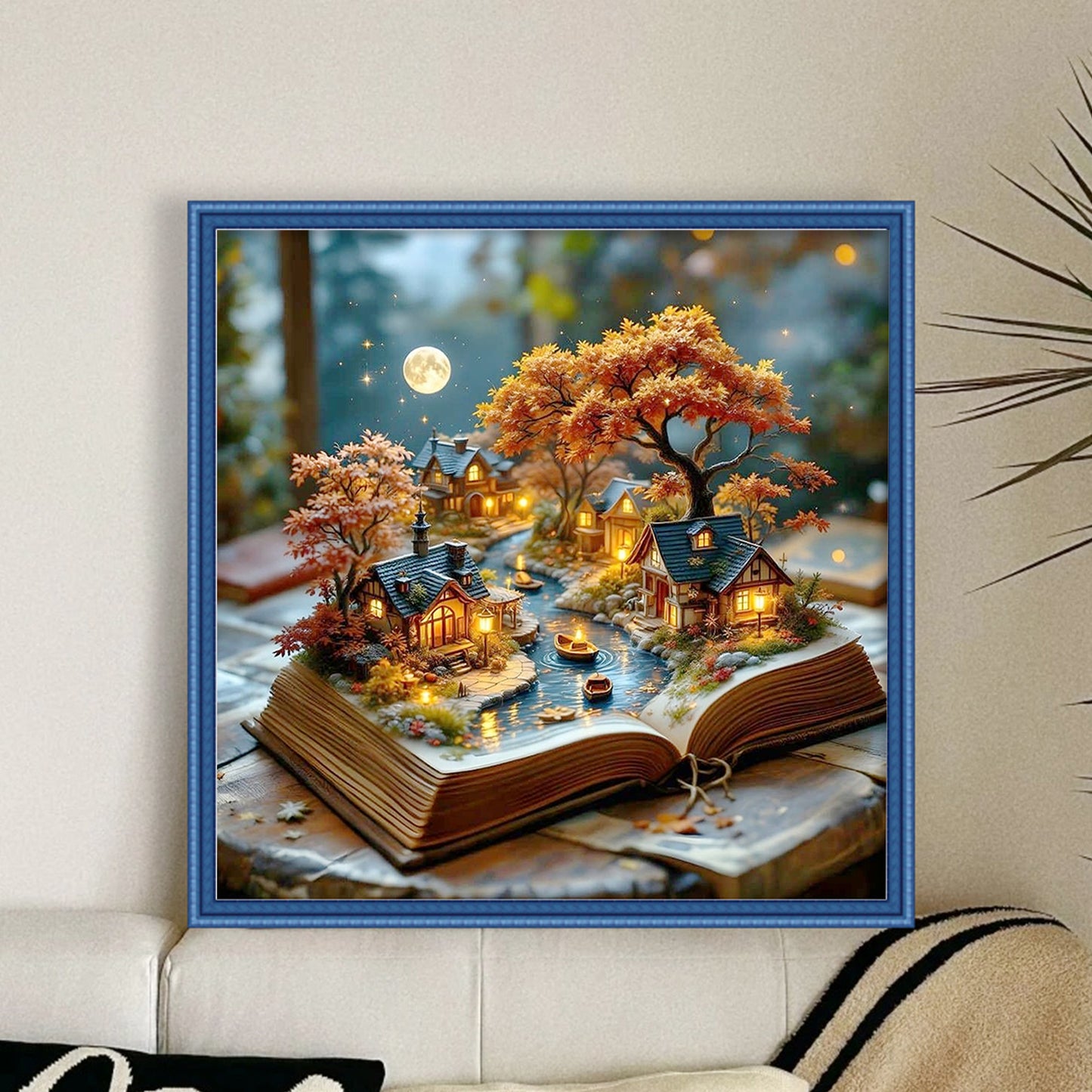 Autumn Village Book - Full 11CT Stamped Cross Stitch 45x45CM - Yishu