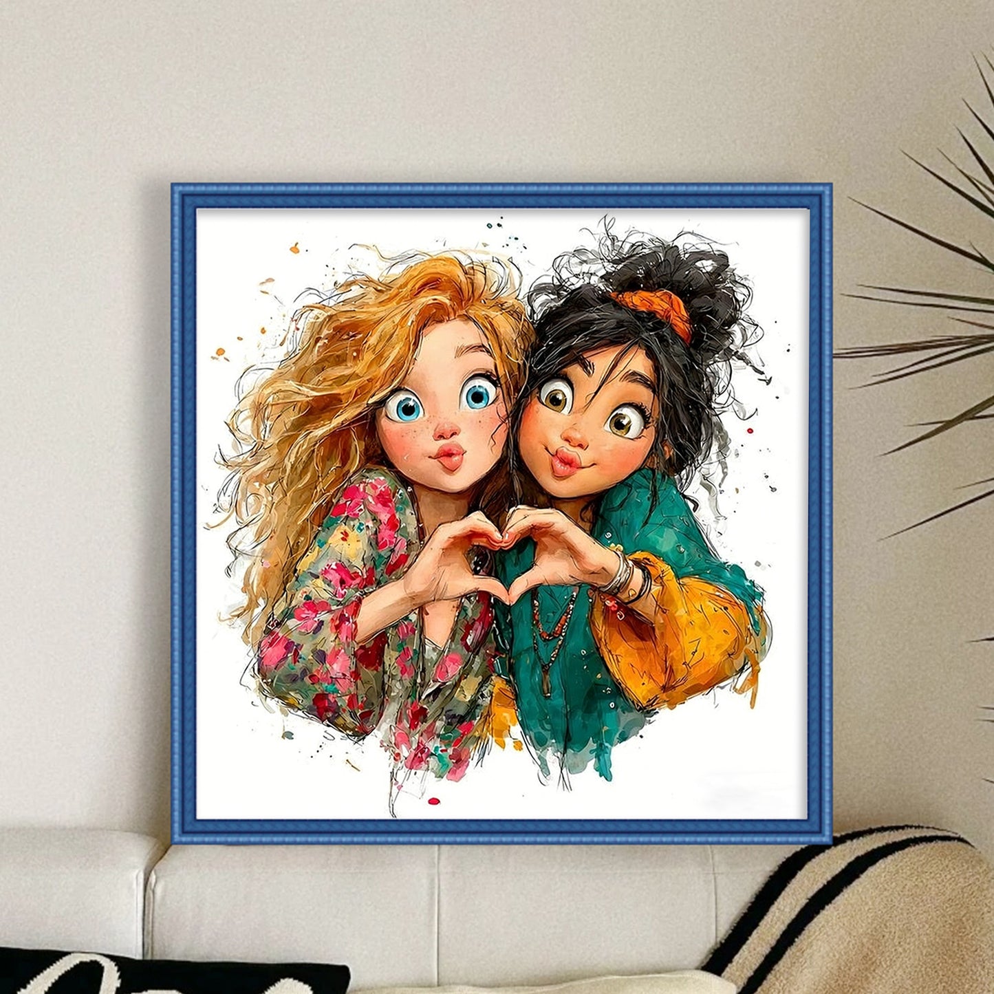 Best Friends - Full 11CT Stamped Cross Stitch 45x45CM - Yishu
