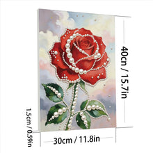 Load image into Gallery viewer, DIY Pearl Painting Kit 30x40CM Red Roses Framed Handmade Pearl Material Art Set Room Wall Decoration