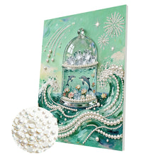 Load image into Gallery viewer, DIY Pearl Painting Kit 30x40CM Ocean Wave Crystal Box Framed Handmade Pearl Material Art Set Room Wall Decoration