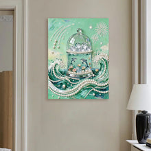 Load image into Gallery viewer, DIY Pearl Painting Kit 30x40CM Ocean Wave Crystal Box Framed Handmade Pearl Material Art Set Room Wall Decoration
