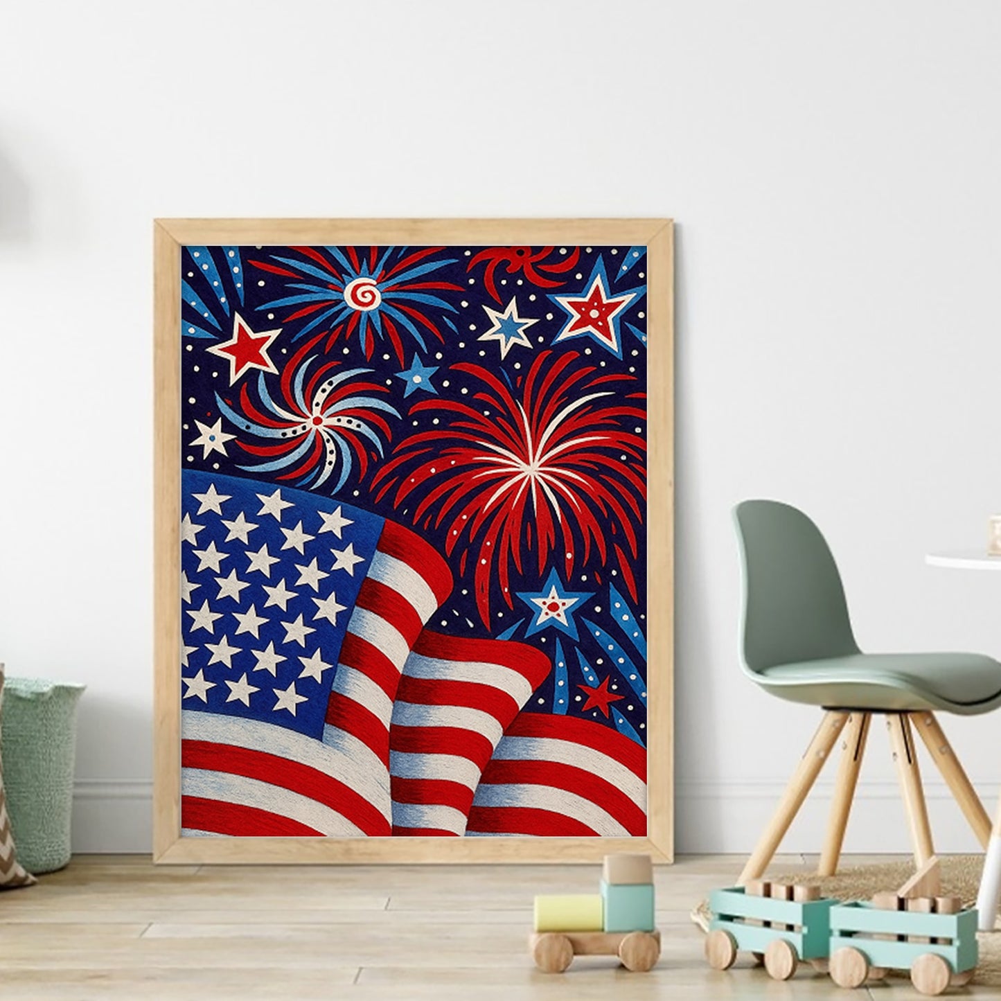 Independence Day - Full 11CT Stamped Cross Stitch 40x50CM - Yishu