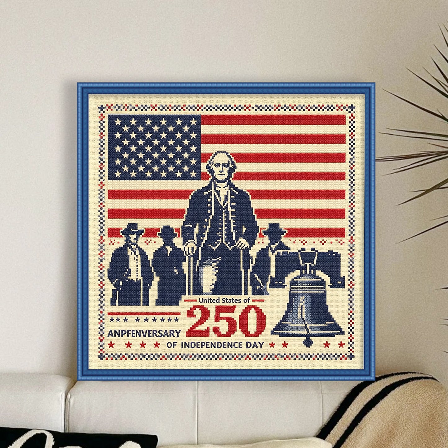 Independence Day - Full 18CT Stamped Cross Stitch 30x30CM - Huacan