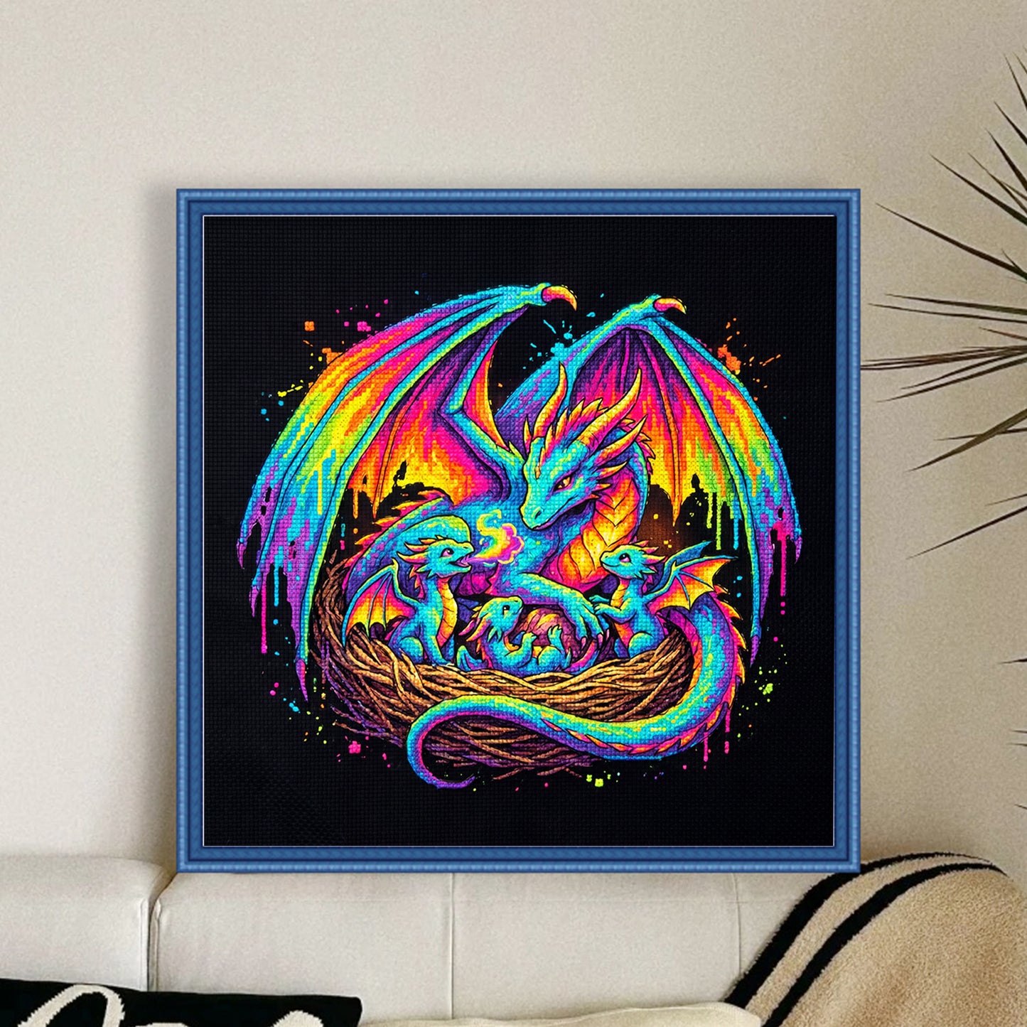 Dragon Nest - Full 14CT Stamped Cross Stitch 30x30CM - Huacan