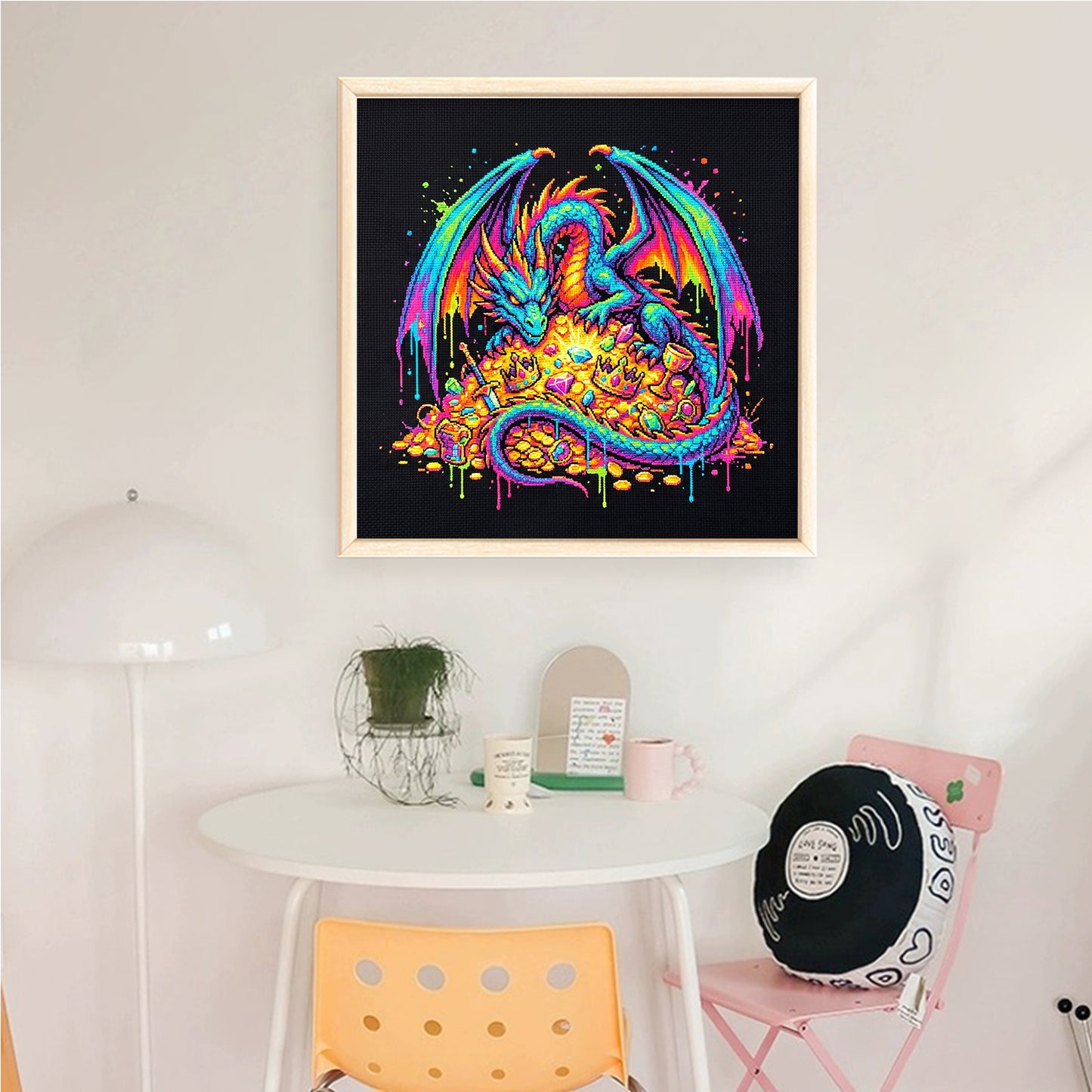 Treasure Dragon - Full 14CT Counted Cross Stitch 30x30CM - Yishu