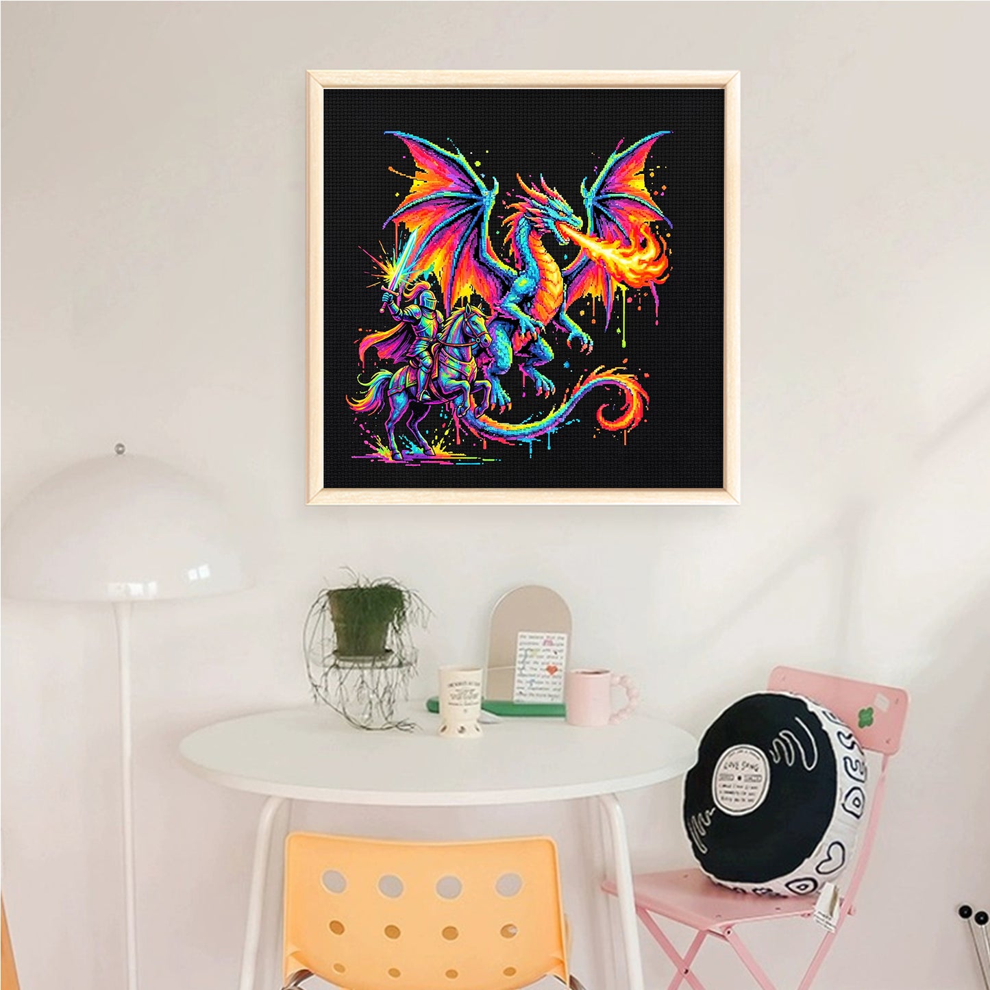 Knight Dragon - Full 14CT Counted Cross Stitch 30x30CM - Yishu