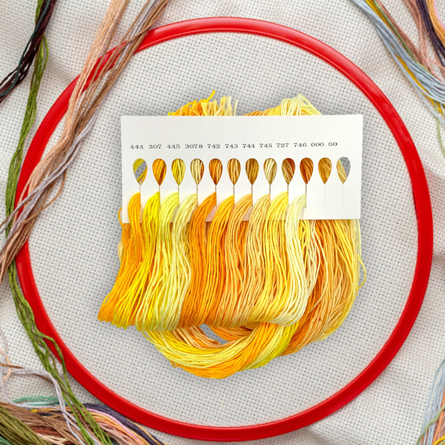 Friendship Bracelet String 6-Strand 120m Long DIY Hand Embroidery Threads Gradient Color Design for Bracelet DIY Crafts Sewing Embroidery Supplies (Orange-Yellow Color Series)