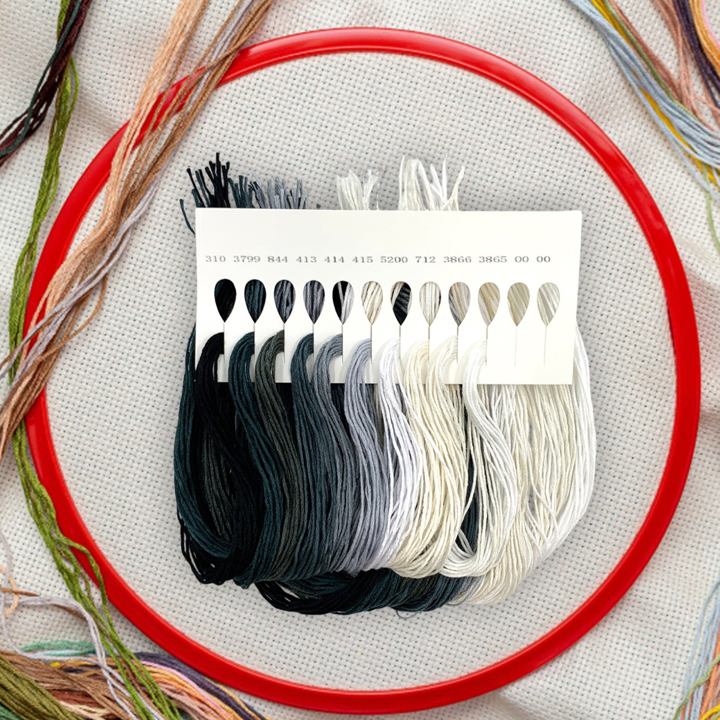 Friendship Bracelet String 6-Strand 120m Long DIY Hand Embroidery Threads Gradient Color Design for Bracelet DIY Crafts Sewing Embroidery Supplies (Black White Color Series)