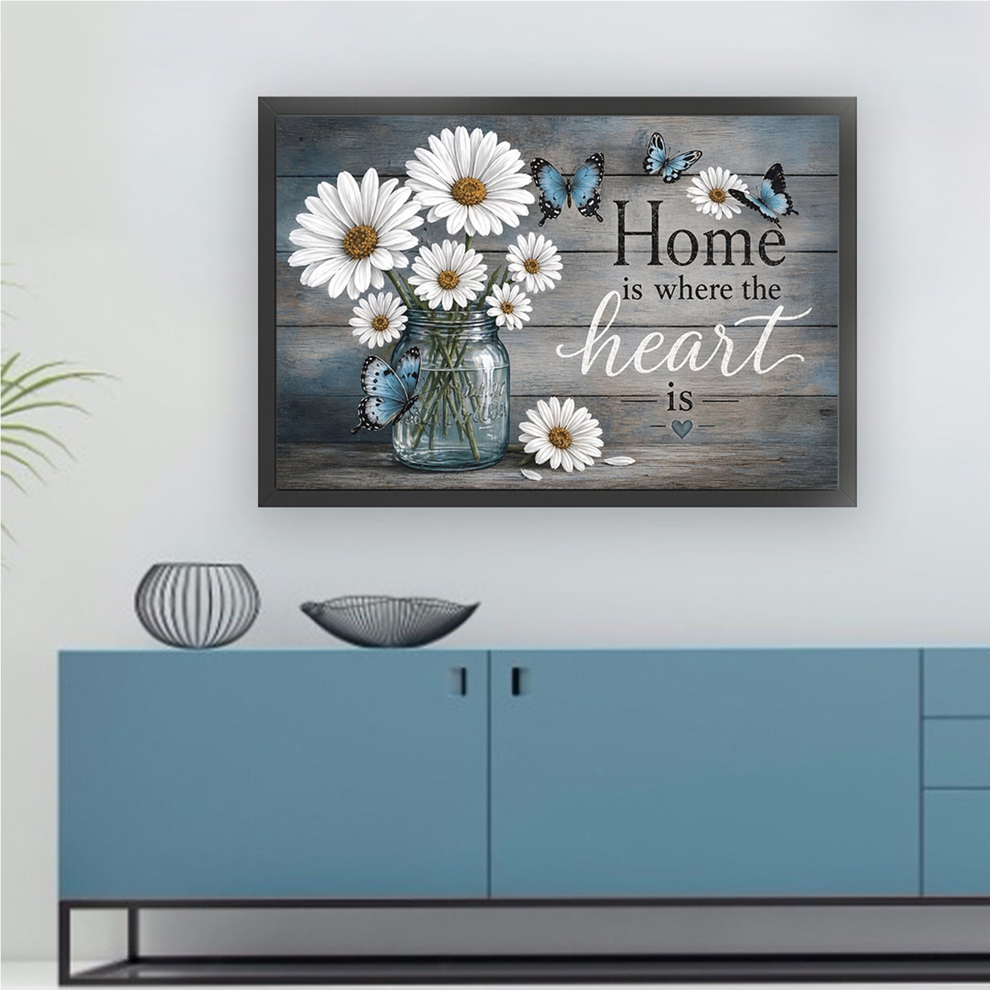 Daisy Vase With Proverbs - Full 11CT Stamped Cross Stitch 60x40CM - Huacan