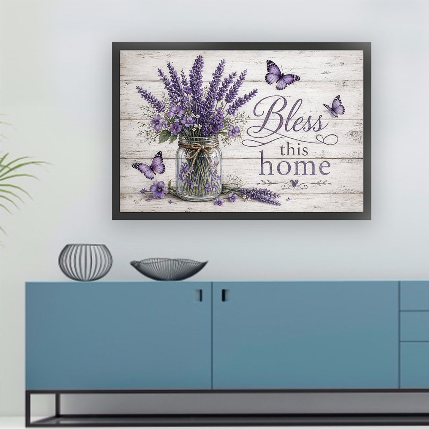Lavender Vase With Proverbs - Full 11CT Stamped Cross Stitch 60x40CM - Huacan