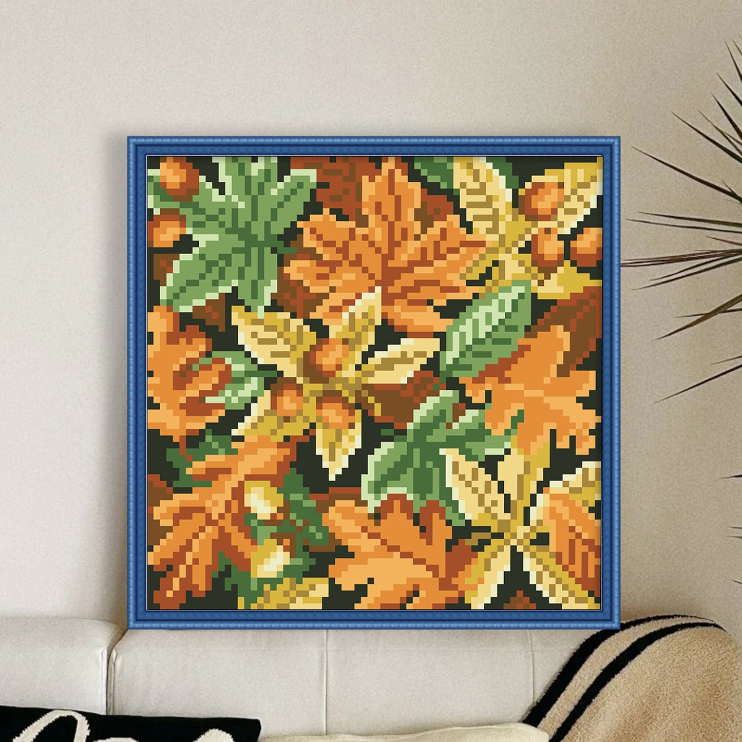 Autumn Maple - Full 9CT Stamped Cross Stitch - Bead Embroidery 20x20CM/7.87x7.87in