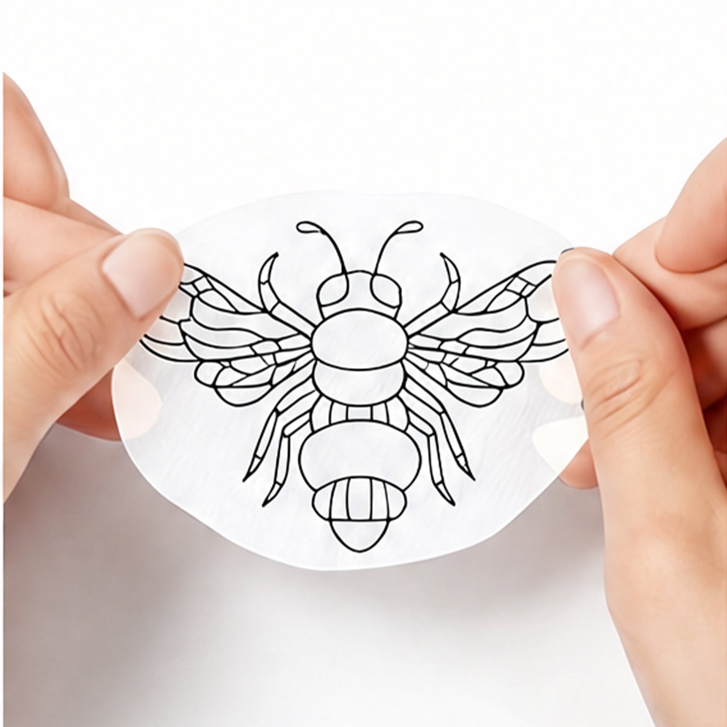 4PCS Beetle DIY Water Soluble Stabilizer Embroidery Paper with Pre-Printed Pattern Stick and Stitch Embroidery Paper Wash Away for Hand Sewing