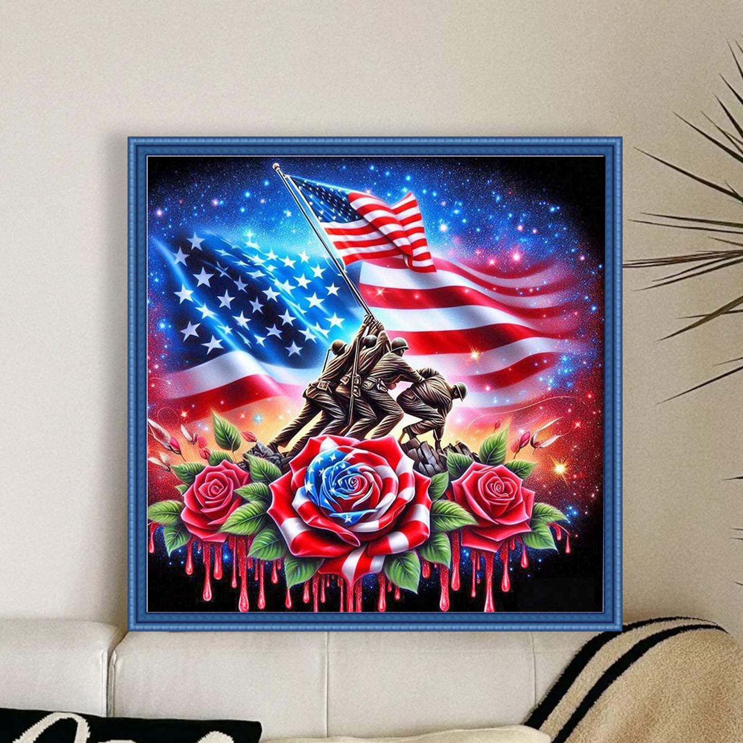 Independence Day - Full 11CT Stamped Cross Stitch 40x40CM - Huacan