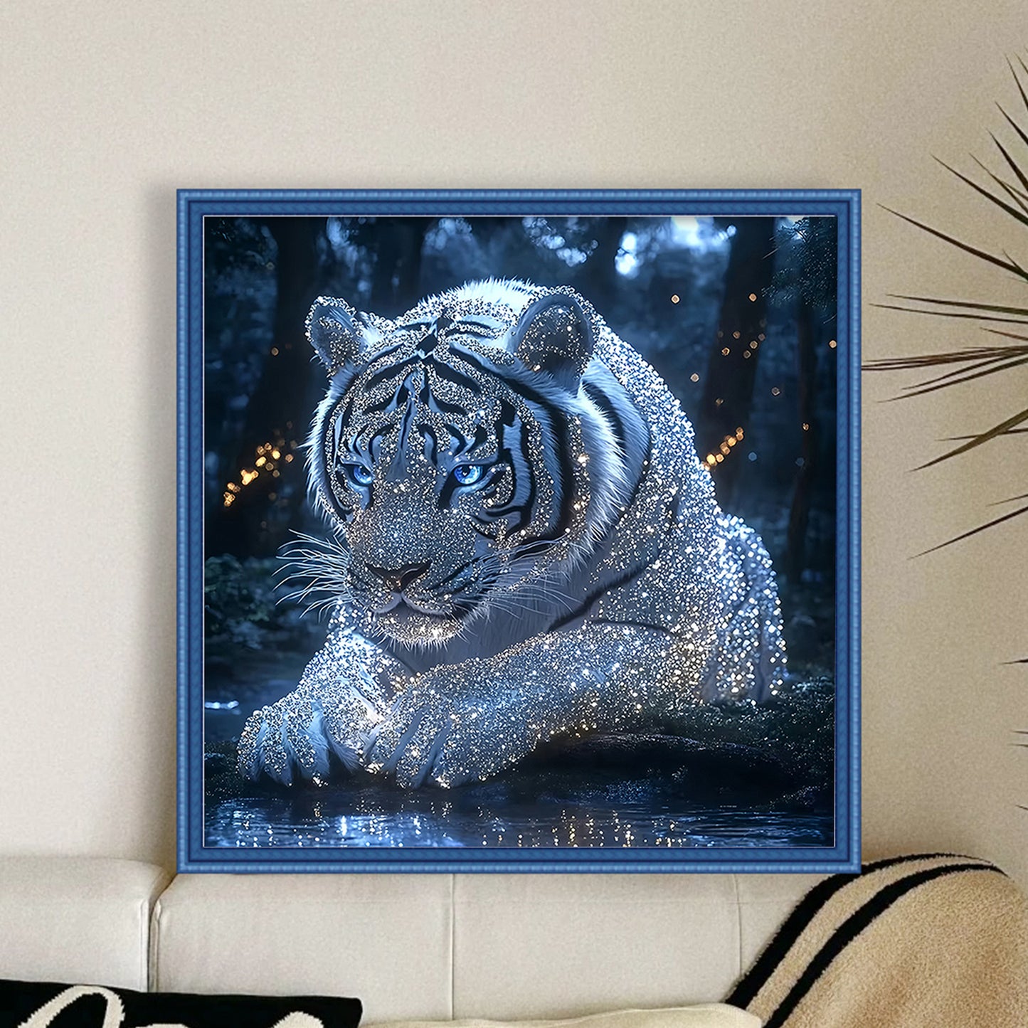 Flash Tiger - Full 11CT Stamped Cross Stitch 40x40CM - Huacan