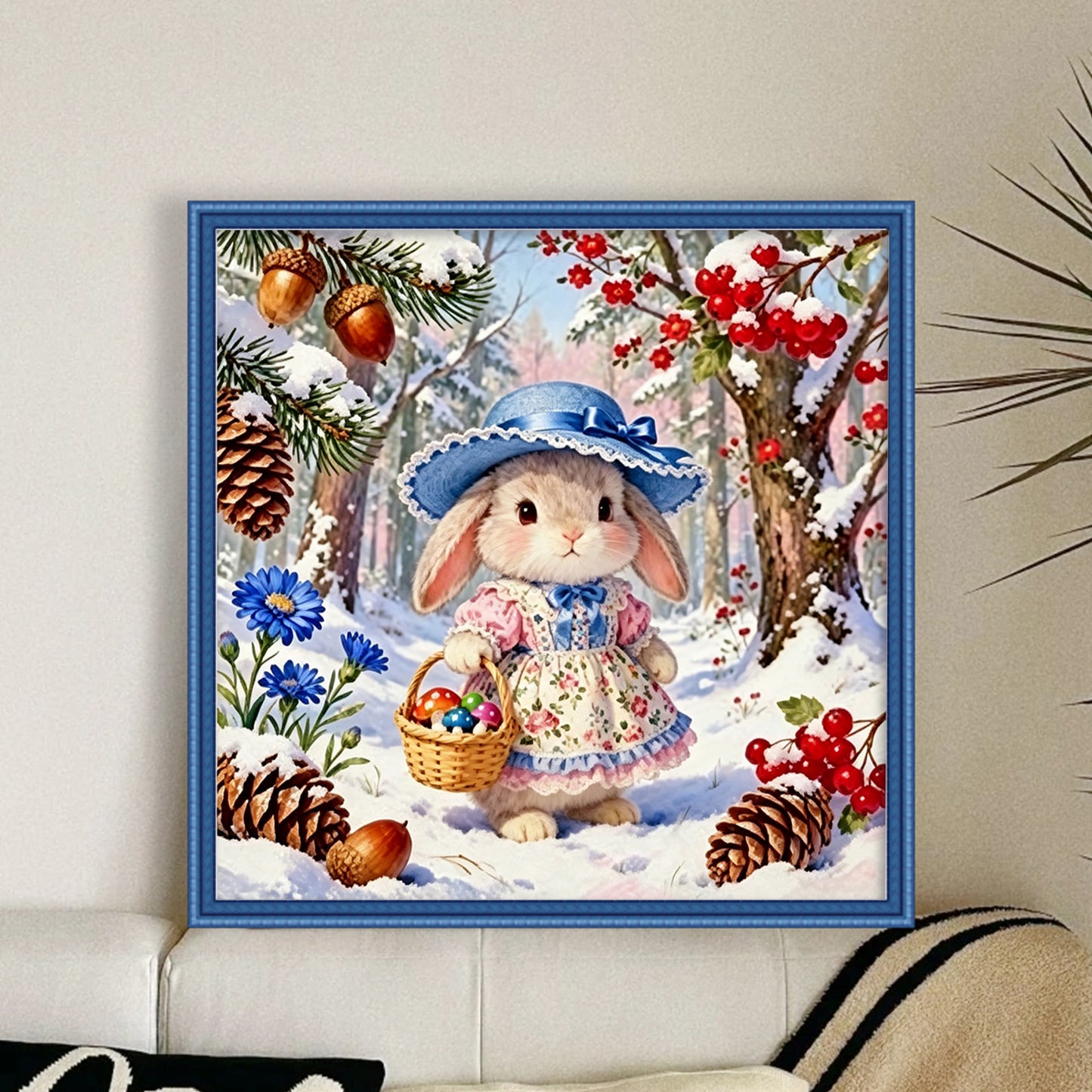 Winter Forest Rabbit - Full 14CT Counted Cross Stitch 40x40CM - Yishu