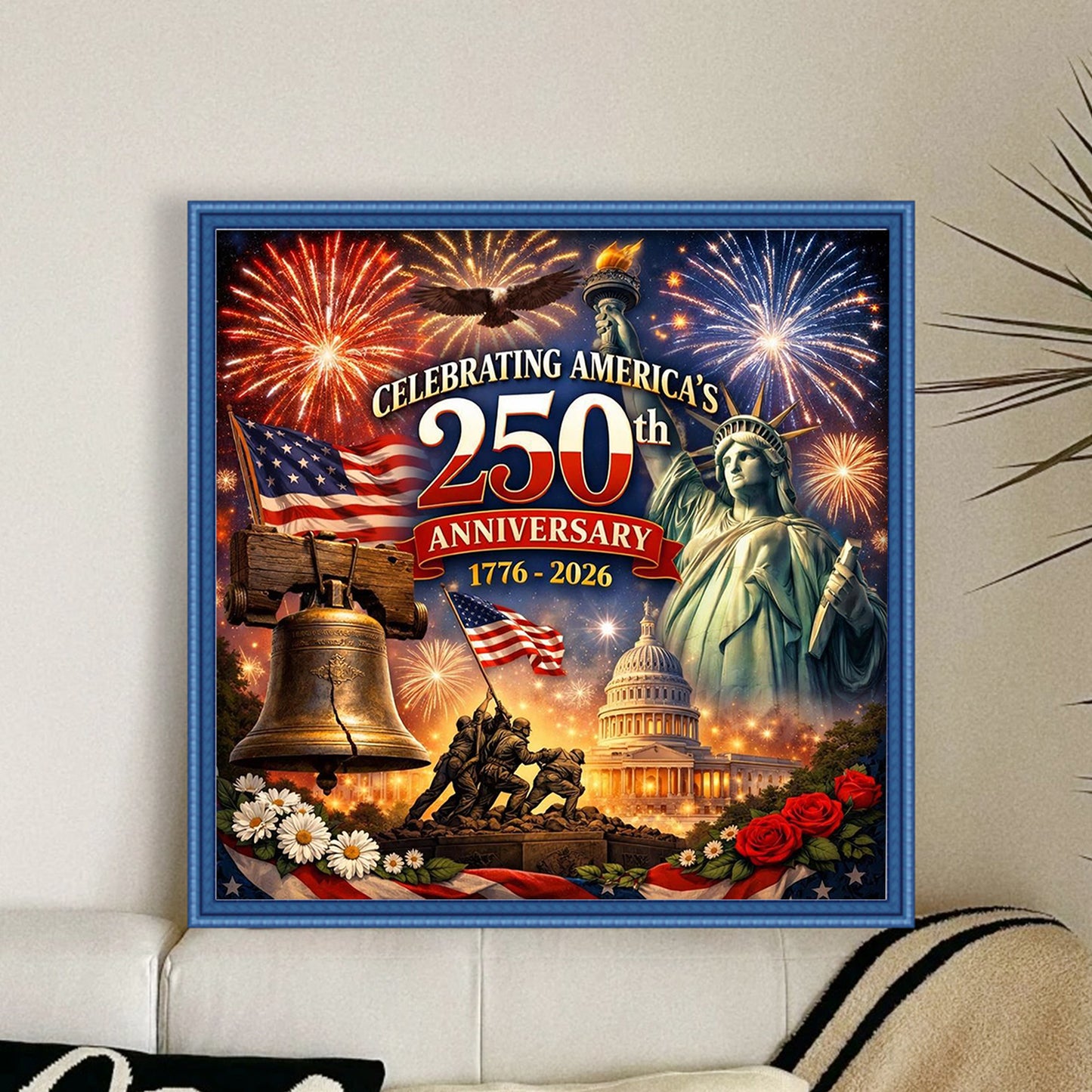 Independence Day - Full 14CT Counted Cross Stitch 40x40CM - Yishu